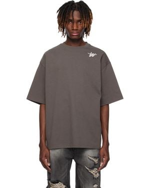 we11done グレー Wd Logo Tシャツ - ブラウン