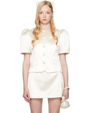 Sandy Liang Ssense Exclusive Bridal Capsule Bonny Jacket - White