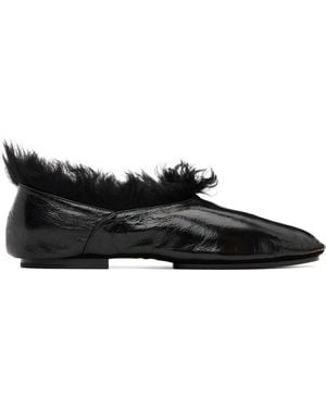 Jil Sander Deerskin Slippers - Black