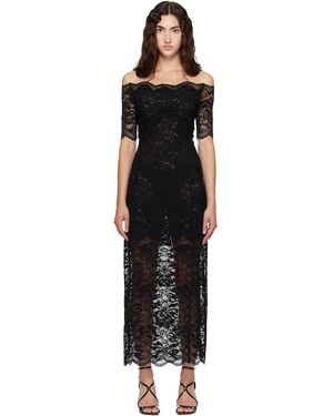 Rabanne Layered Lace Midi Dress - Black