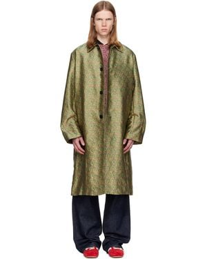 Dries Van Noten Jacquard Coat - Green