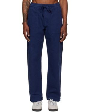 Merz B. Schwanen Pantalon De Travail En Sergé De Coton À Cordon Coulissant - Bleu