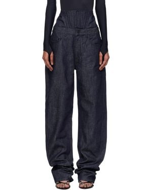 Mugler High-Waisted Corset Jeans - Black