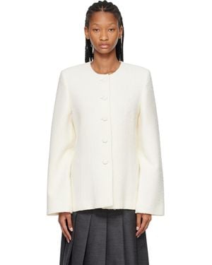 Rohe Veston Cintré Blanc En Bouclé