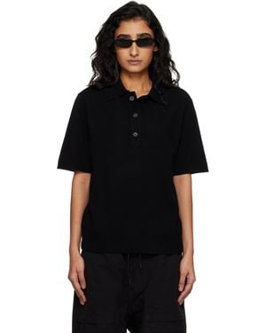 Entire studios Short Sleeve Knit Polo - Black