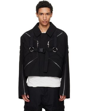Rick Owens Temple Blixa Cropped Cargo Mac Jacket - Black