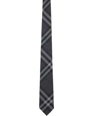 Burberry Check Silk Tie - Black