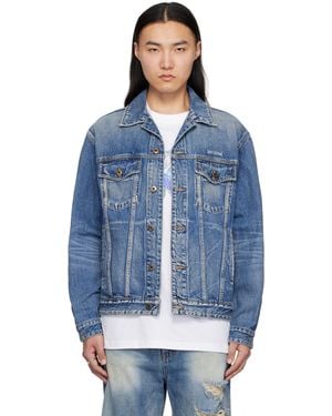 we11done Washed Denim Jacket - Blue