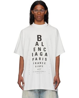 Balenciaga T-Shirt Surdimensionné Blanc Cassé À Imprimé Optical