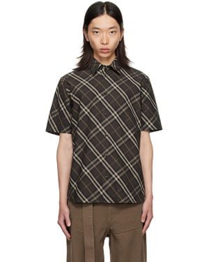 Burberry Relaxed Fit Check Cotton Shirt - Black