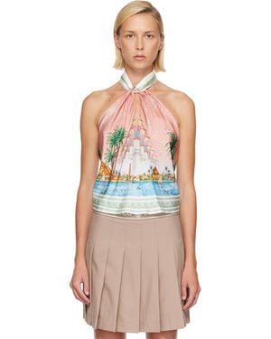 CASABLANCA Scarf Top - Blue