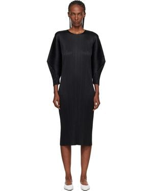 Pleats Please Issey Miyake Skyline Midi Dress - Black