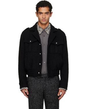 Ernest W. Baker Military Bomber Jacket - Black