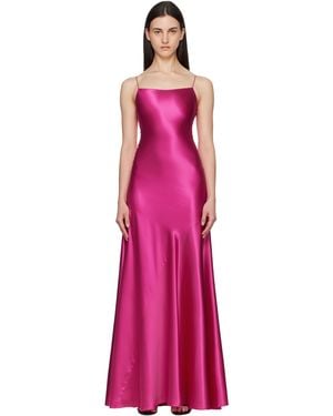 Alaïa Slip Silk Maxi Dress - Purple
