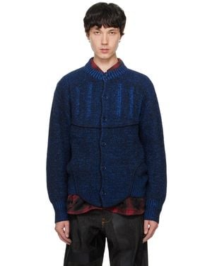 JUNTAE KIM Two-Tone Corset Cardigan - Blue