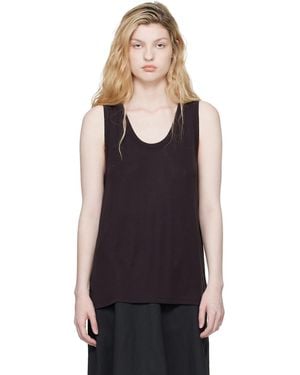 Studio Nicholson Burgundy Votan Jersey Tank Top - Black