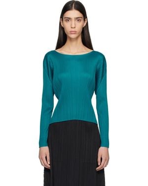 Pleats Please Issey Miyake Monthly Colours October Top - Blue