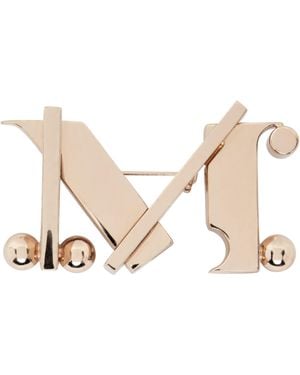 Max Mara Mgrosgrainpin Metal M Pin in Natural | Lyst
