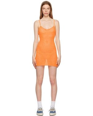 ERL Orange Scalloped Minidress - Black