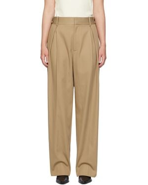Bottega Veneta Tan Tapered Trousers - Natural
