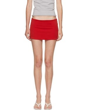 GUIZIO Micro Stretch Miniskirt - Red