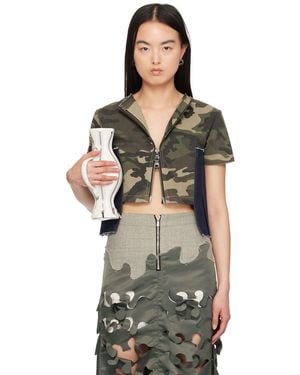 ANDERSSON BELL Khaki & Camouflage Denim T-Shirt - Black
