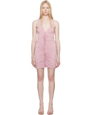 Alexander Wang Sheer Ruched Tank Minidress - Black
