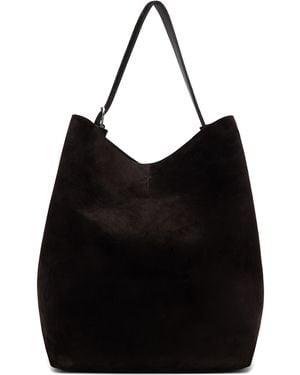 TOTEME Belted Suede Tote - Black