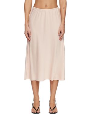 Lisa Yang Jupe Midi Rose En Soie - Neutre