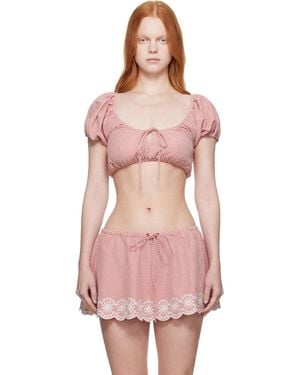 GUIZIO Ravello Gingham Top - Pink