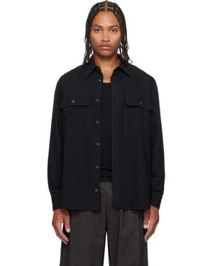 Paul Smith Oversized Viscose-Wool Shirt - Black