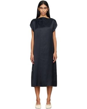 Baserange Ecovero Viscose Satin Midi Dress - Black