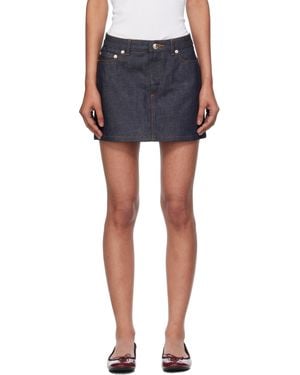 A.P.C. High-Rise Denim Miniskirt - Blue