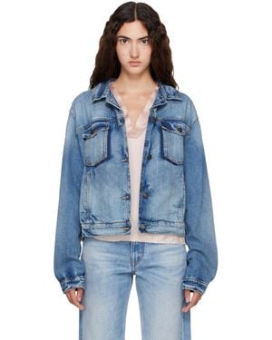 Maison Margiela Folded Collar Denim Jacket - Blue