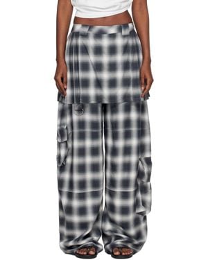 Collina Strada Lightweight Flannel Lawn Skirt Cargo Trousers - Black