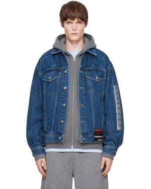 Alexander Wang Flasher Graphic Oversized Denim Trucker Jacket - Blue