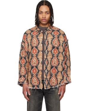 R13 Shredded Seam Drop Neck Shirt - Multicolour