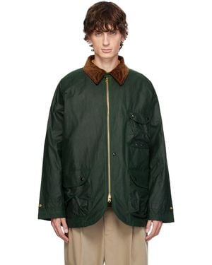 Drake's Waxed Coverall Jacket - Green