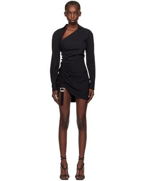 Dion Lee ブラック Safety Slide ギャザー ミニワンピース
