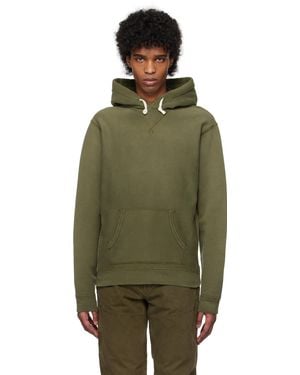 RRL Khaki Garment-Dyed Hoodie - Green