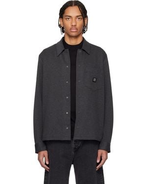 HUGO Cotton Blend Oversized-Fit Shirt - Black