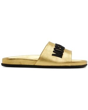 Moschino Rubber Logo Slides - Black