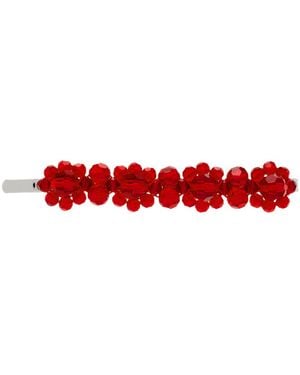 Simone Rocha シルバー＆レッド Flower ヘアクリップ - ブラック