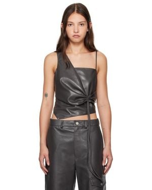 Nanushka Chudel Vegan Leather Top - Black
