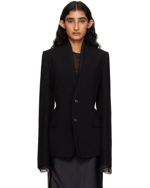 Ann Demeulemeester Sady Collarless Fitted Blazer - Black