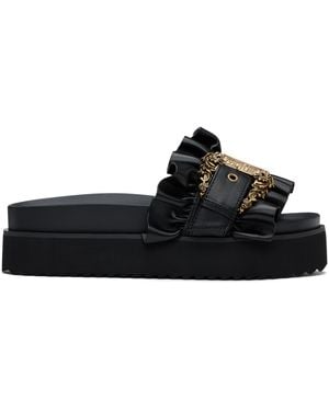 Versace Jeans Couture ブラック Baroque Buckle Arizona サンダル