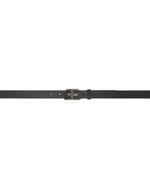 Balenciaga Ceinture Fine Noire À Ferrure À Logo