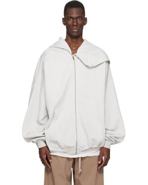 Rick Owens Off- Temple Mountain Hun Hoodie - White