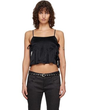 R13 Square Neck Tie Camisole - Black