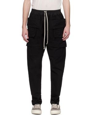 Rick Owens ブラック Hollywood Creatch ドローストリング カーゴパンツ